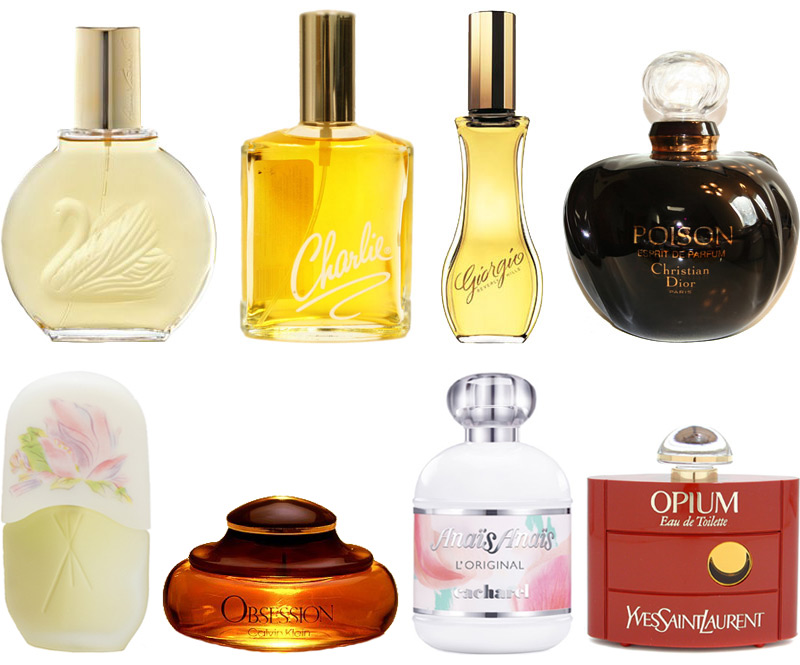 80s Perfumes: Gloria Vanderbilt, Charlie, Giorgio, Poison, Le Jardin, Obsession, Anais Anais, and Opium