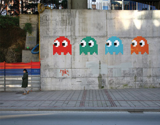 8-Bit Art: Pac-man Ghosts (photo credit: Big Browser)