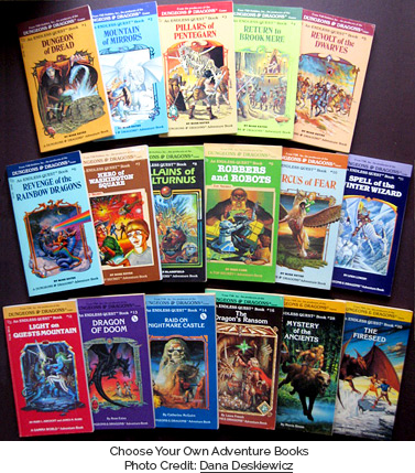 Dungeons & Dragons Choose Your Own Adventure Books. Photo Credit: Dana Deskiewicz (http://www.flickr.com/photos/mediafury/2515893617/)