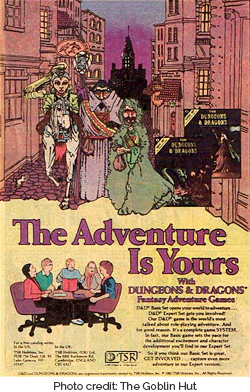 Dungeons and Dragons Fantasy Adventure Games advertisment from a comic book. Photo credit: The Goblin Hut (http://www.etsy.com/shop/goblinhut)