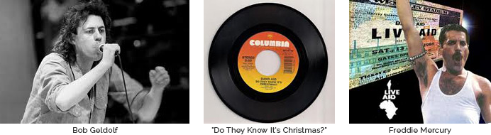 Bob Geldof, "Do They Know It’s Christmas?" 45 Record, & Queen's Freddie Mercury