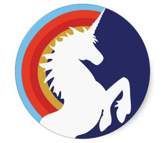 Unicorn and rainbow sticker - the ultimate find