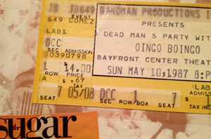 Oingo Boingo concert ticket stub