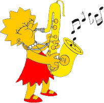 Lisa Simpson whaling away on her sax