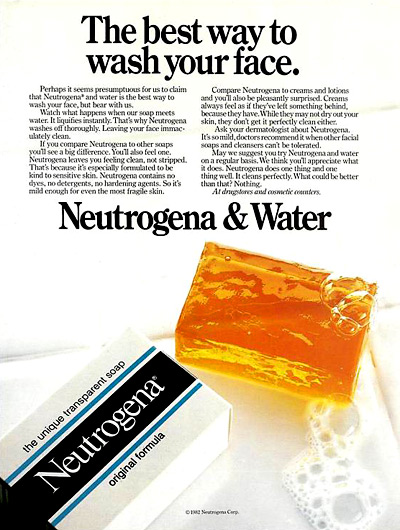 Neutrogena print ad for their original bar soap from 1983 (Photo credit: downtowngypsies)