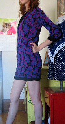 Cobalt blue & magenta flowered sweater dress (photo credit: Chloeegray)