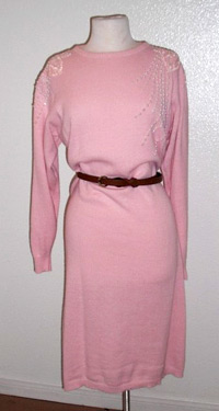 Pink sweater dress with bead detail (photo credit: Themis Vintage)