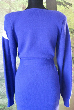 Soft angor sweater dress with bow design and pearls (photo credit: WonderGroveVintage)
