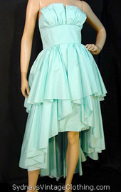 80s ruffle dress in seafoam green