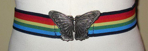 Rainbow elastic belt with butterfly buckle (photo credit: fancy4glass)