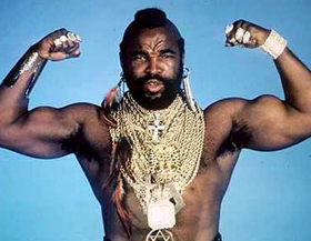 Mr. T sporting a few gold chains.