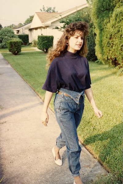 80s foldover jeans with pegged legs