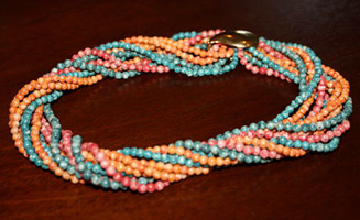 Twist A Beads: orange, teal & pink (photo credit: Zemkoofies)