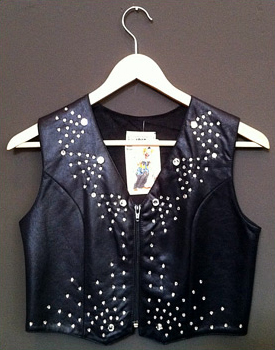 BeDazzled black leather vest (photo credit: Indian Summer Online)