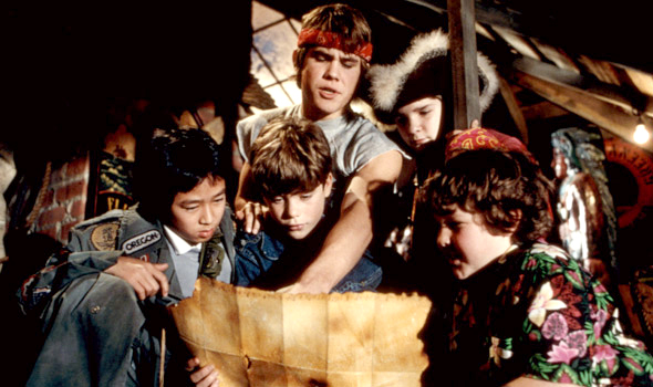 The Goonies discover One Eye Willie's treasure map.