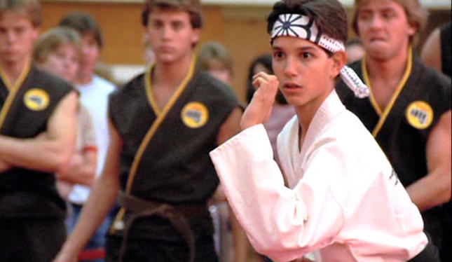 Daniel from Karate Kid in his robes and headband