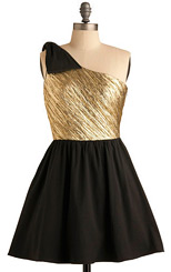 Black & gold 80s inspired dress by ModCloth