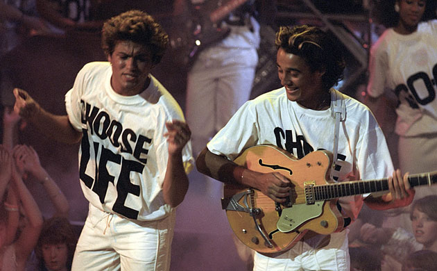 Wham! Costume idea: All White "Choose Life" Look