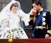 1981 - Lady Diana Spencer marries Charles, Prince of Wales.