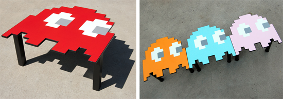 Handmade Pac Man Ghost Table