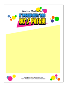 Download 80s Party Invitations | Like Totally 80s