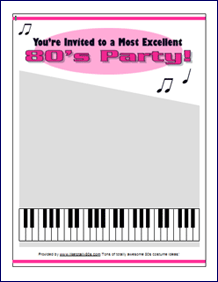 80s party invitation