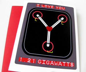 80s Inspired Valentine's from Meow Kapow! - Back to the Future Flux Capacitor