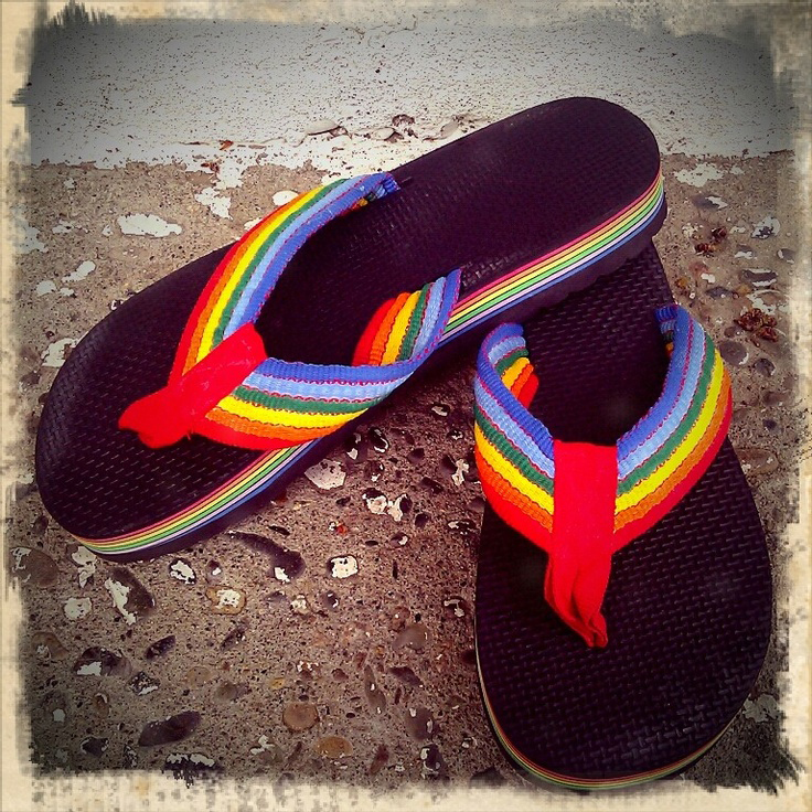 giant rainbow flip flop