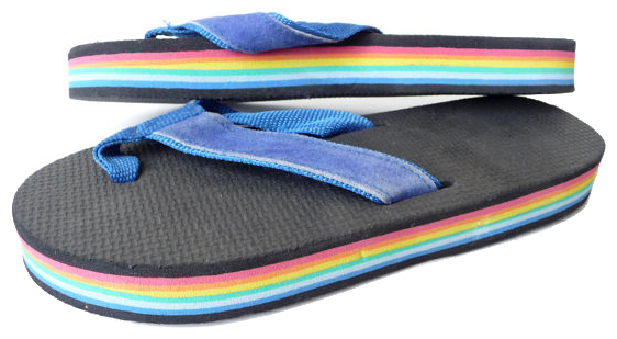 Rainbow flip flops