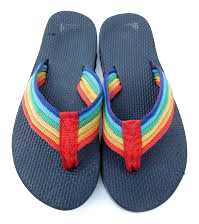 Rainbow flip flops