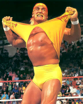 Hulk Hogan rips off his shirt