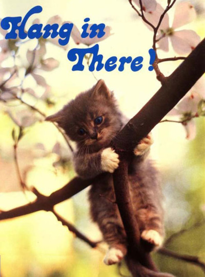 80s "Hang in There" kitten poster