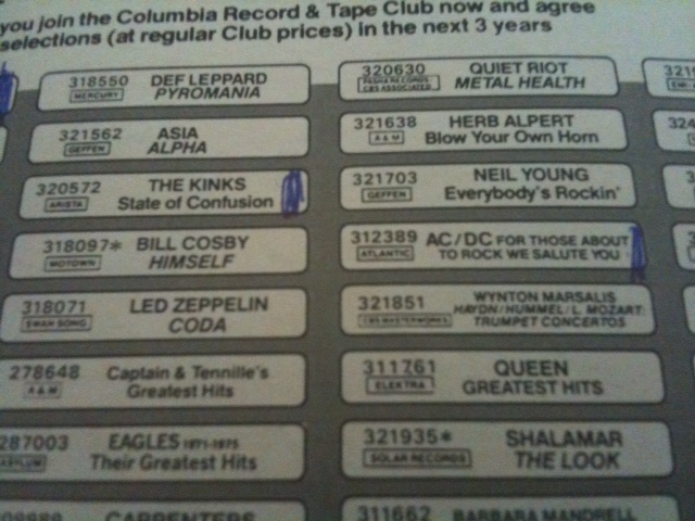 Columbia House catalog