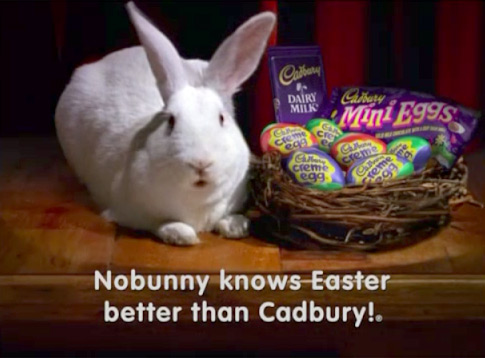 Cadbury Easter Bunny - "No bunny knows Easter better than Cadubry!"