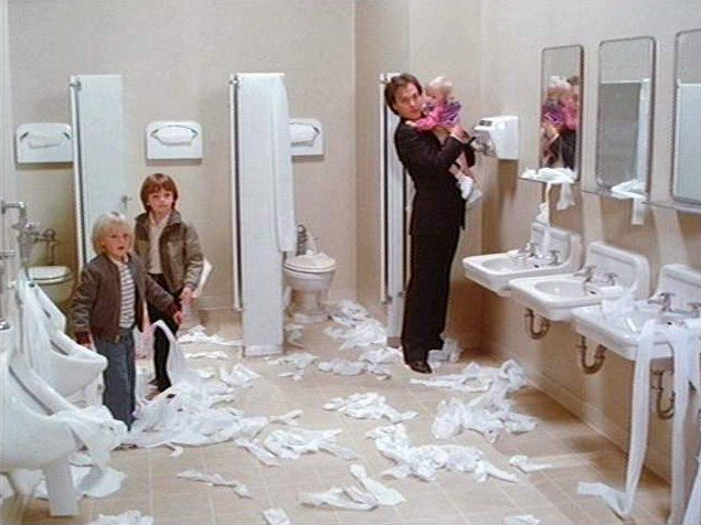 Mr. Mom bathroom scene