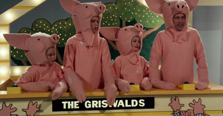 The Griswold family wins a Europen Vacation on the game show, "Pig in a Poke"