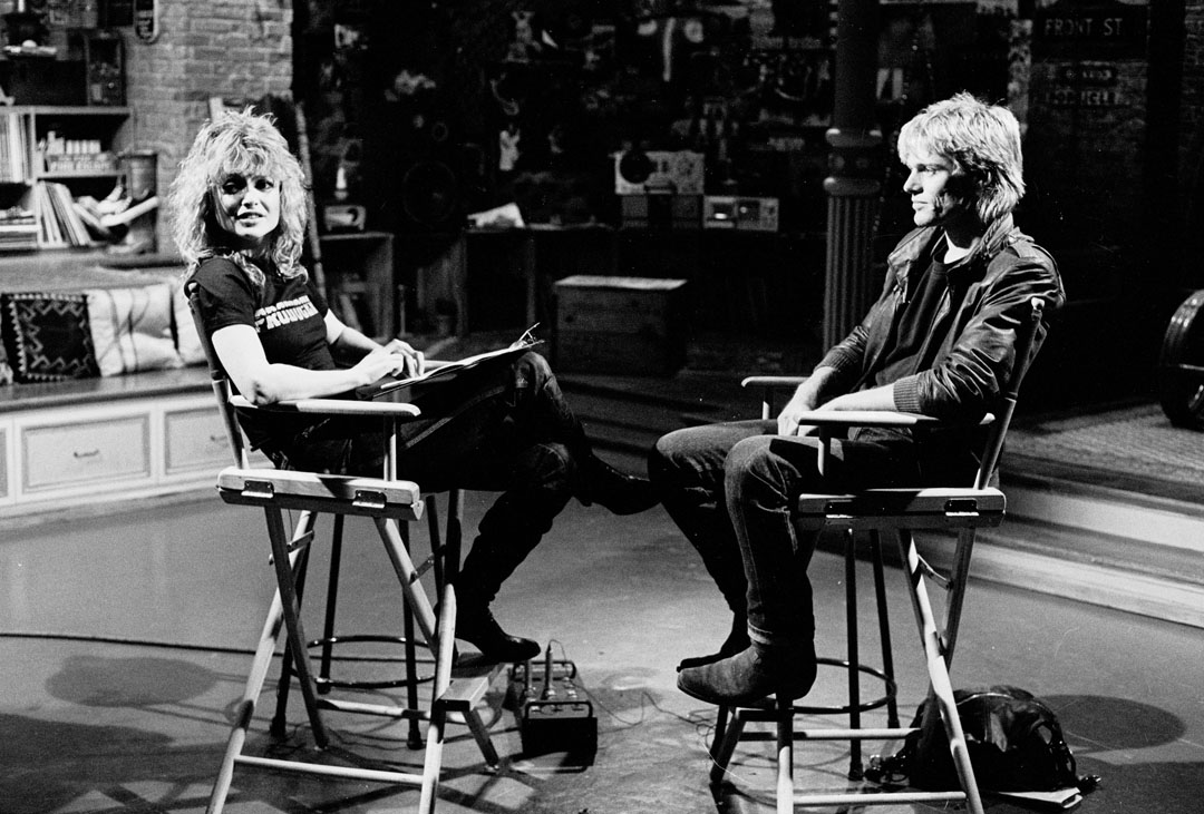 Original MTV VJ Nina Blackwood interviewing Bryan Adams in April 1982.