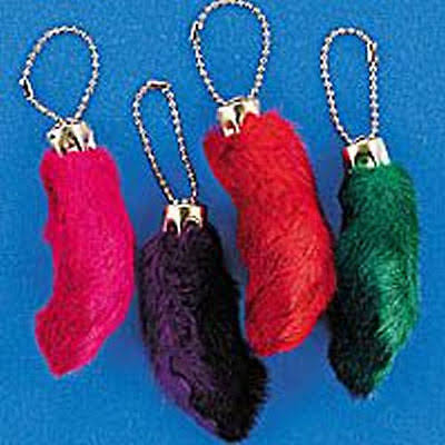 1980s Lucky Rabbit Foot Key Chains