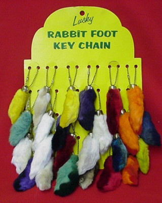 Lucky Rabbit Foot Key Chains from the 80s