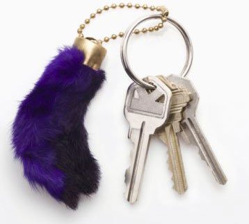 80s Lucky Rabbit Foot Key Chain